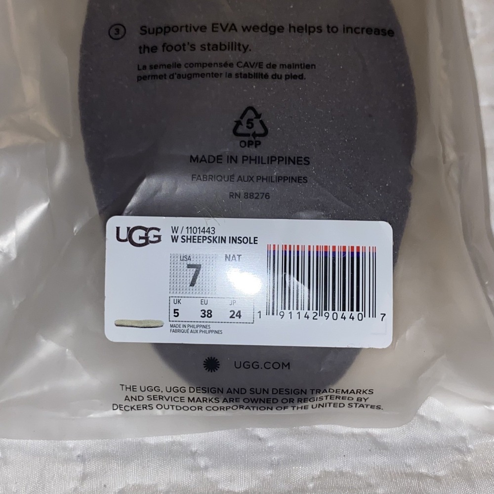 UGG Womens Sheepskin Insole Natural Size 7 NEW‎ - Picture 7 of 10